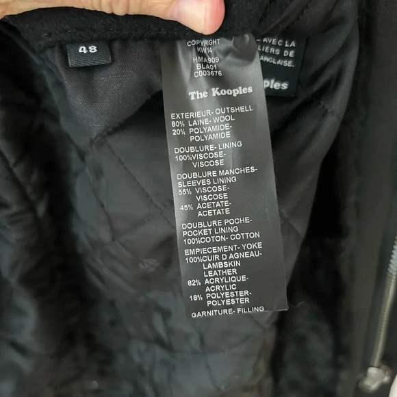 The Kooples BLACK DUFFLE COAT WITH LEATHER details - Picture 7 of 14